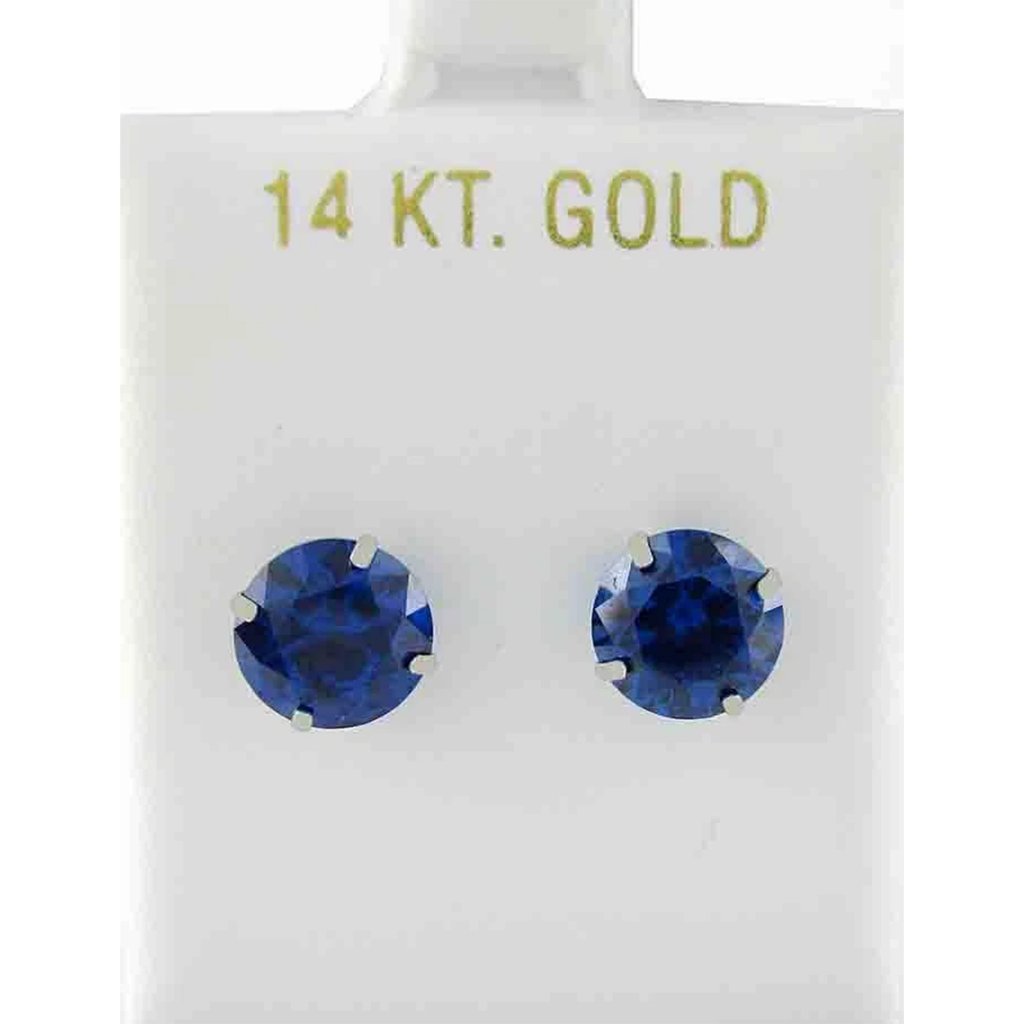 Genuine 4.30 Cts London Blue Topaz Earrings 14k White Gold